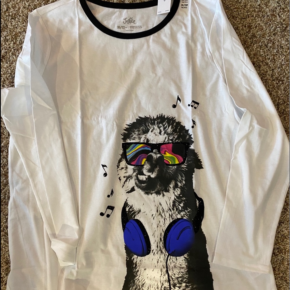 NWT Girls justice Long sleeve t-shirt with llama